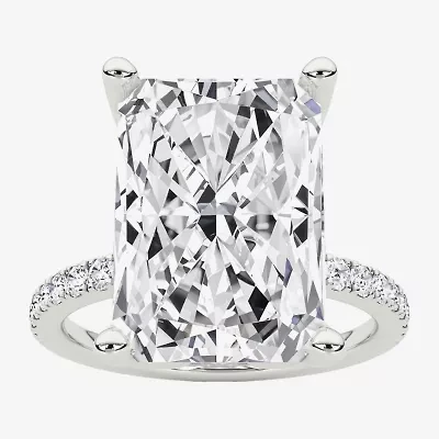 Grown Gorgeous (F / Vs2) Womens 7 Ct.T.W. Lab White Diamond 14K Gold Rectangular Side Stone Engagement Ring
