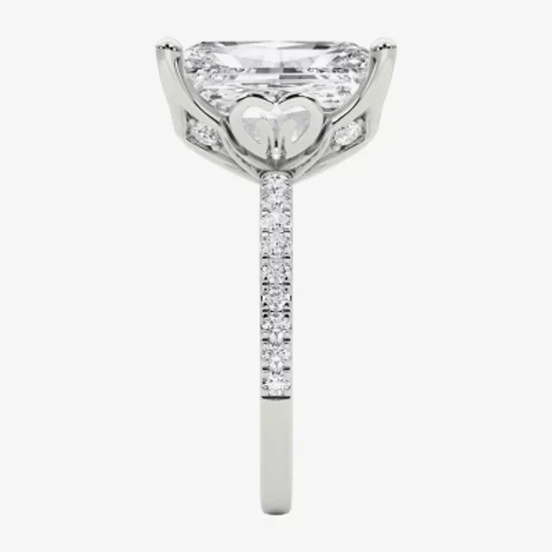 Grown Gorgeous (F / Vs2) Womens 7 Ct.T.W. Lab White Diamond 14K Gold Rectangular Side Stone Engagement Ring