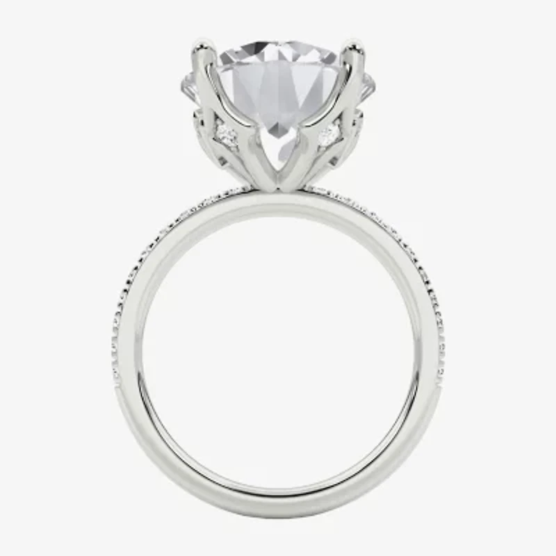 Grown Gorgeous (F / Vs2) Womens 7 Ct.T.W. Lab White Diamond 14K Gold Round Side Stone Engagement Ring