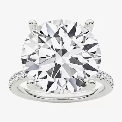 Grown Gorgeous (F / Vs2) Womens 7 Ct.T.W. Lab White Diamond 14K Gold Round Side Stone Engagement Ring