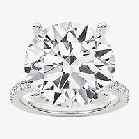 Grown Gorgeous (F / Vs2) Womens 7 Ct.T.W. Lab White Diamond 14K Gold Round Side Stone Engagement Ring