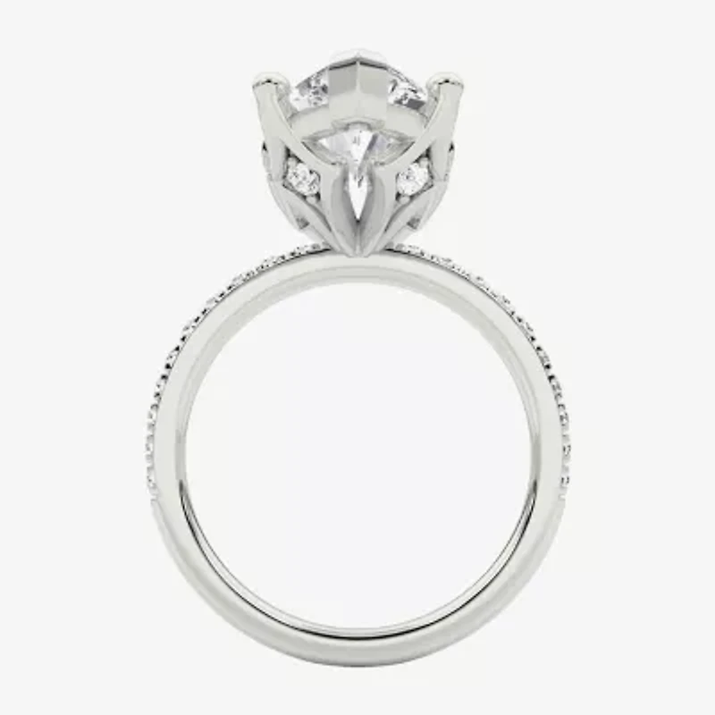 Grown Gorgeous (F / Vs2) Womens 6 CT. T.W. Lab White Diamond 14K Gold Marquise Side Stone Engagement Ring