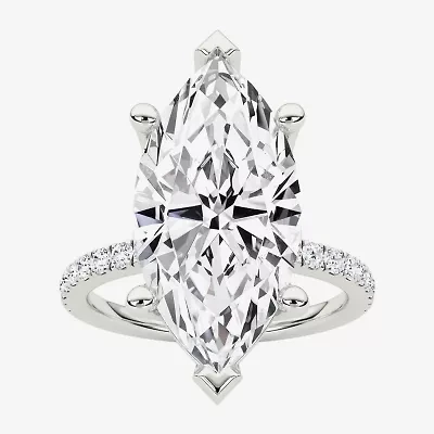 Grown Gorgeous (F / Vs2) Womens 6 CT. T.W. Lab White Diamond 14K Gold Marquise Side Stone Engagement Ring