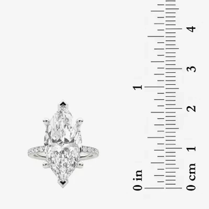 Grown Gorgeous (F / Vs2) Womens 6 CT. T.W. Lab White Diamond 14K Gold Marquise Side Stone Engagement Ring