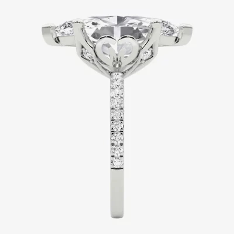 Grown Gorgeous (F / Vs2) Womens 6 CT. T.W. Lab White Diamond 14K Gold Marquise Side Stone Engagement Ring