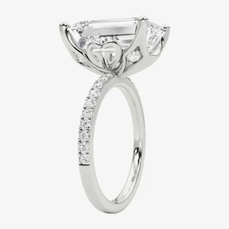 Grown Gorgeous (F / Vs2) Womens 7 Ct.T.W. Lab White Diamond 14K Gold Side Stone Engagement Ring