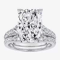 Grown Gorgeous ( F / Vs2 ) Womens 5 3/8 Ct. T.W. Lab White Diamond 14K Gold Rectangular Side Stone Bridal Set