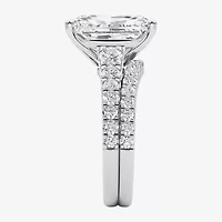 Grown Gorgeous ( F / Vs2 ) Womens 5 3/8 Ct. T.W. Lab White Diamond 14K Gold Rectangular Side Stone Bridal Set