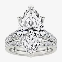 Grown Gorgeous ( F / Vs2 ) Womens 5 3/8 Ct. T.W. Lab White Diamond 14K Gold Marquise Side Stone Bridal Set