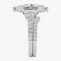Grown Gorgeous ( F / Vs2 ) Womens 5 3/8 Ct. T.W. Lab White Diamond 14K Gold Marquise Side Stone Bridal Set