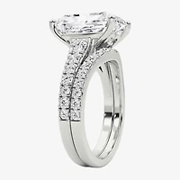 Grown Gorgeous ( F / Vs2 ) Womens 5 3/8 Ct. T.W. Lab White Diamond 14K Gold Rectangular Side Stone Bridal Set