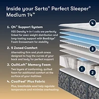 The Serta Perfect Sleeper Autumndale 14" Medium Tight Top - Mattress + Adjustable Base