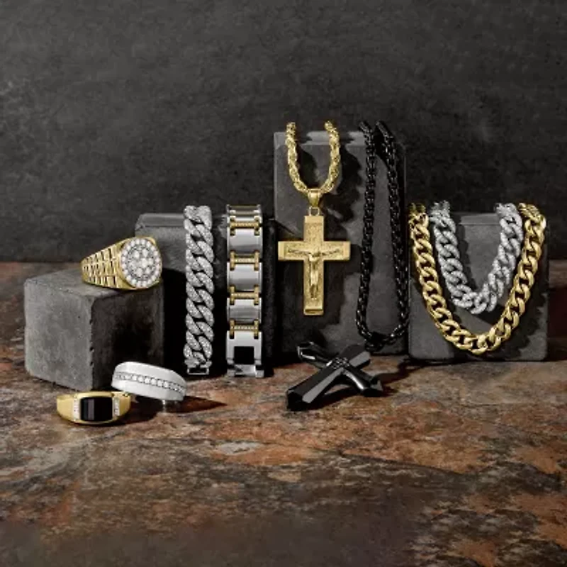 18K Gold Over Silver Crucifix Pendant Necklace