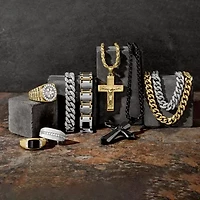 18K Gold Over Silver Crucifix Pendant Necklace