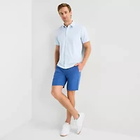 St. John's Bay Performance Knit Mens Short Sleeve Classic Fit Stretch Fabric Button-Down Shirt