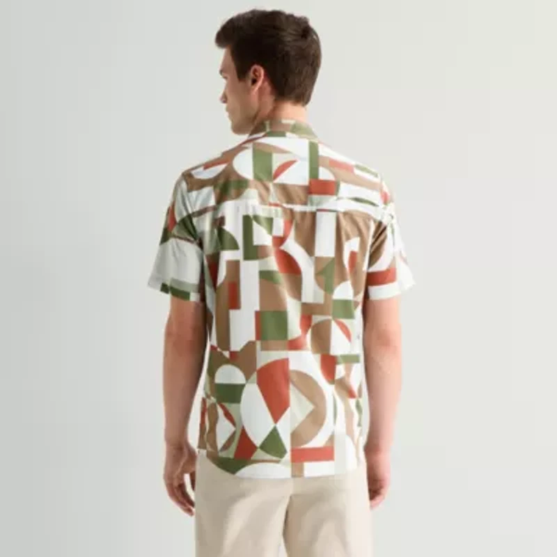 Stylus Mens Short Sleeve Regular Fit Button-Down Shirt
