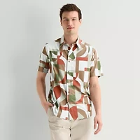 Stylus Mens Short Sleeve Regular Fit Button-Down Shirt