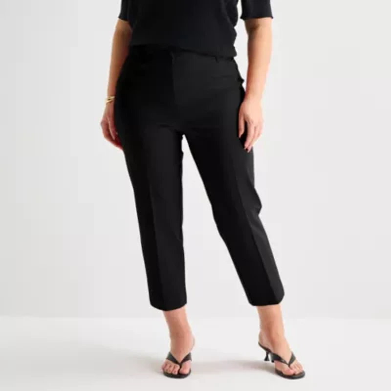 Liz Claiborne Emma Womens Plus Slim Mid Rise Ankle Pant