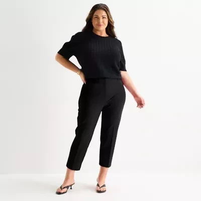 Liz Claiborne Emma Womens Plus Slim Mid Rise Ankle Pant