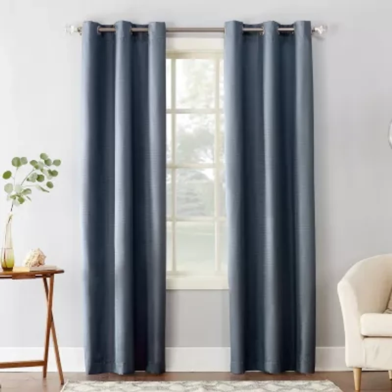Sun Zero Cooper Grommet Top Energy Saving Light-Filtering Single Curtain Panel