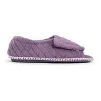 Muk Luks Marylou Micro Chenille Womens Memory Foam Slip-On Slippers