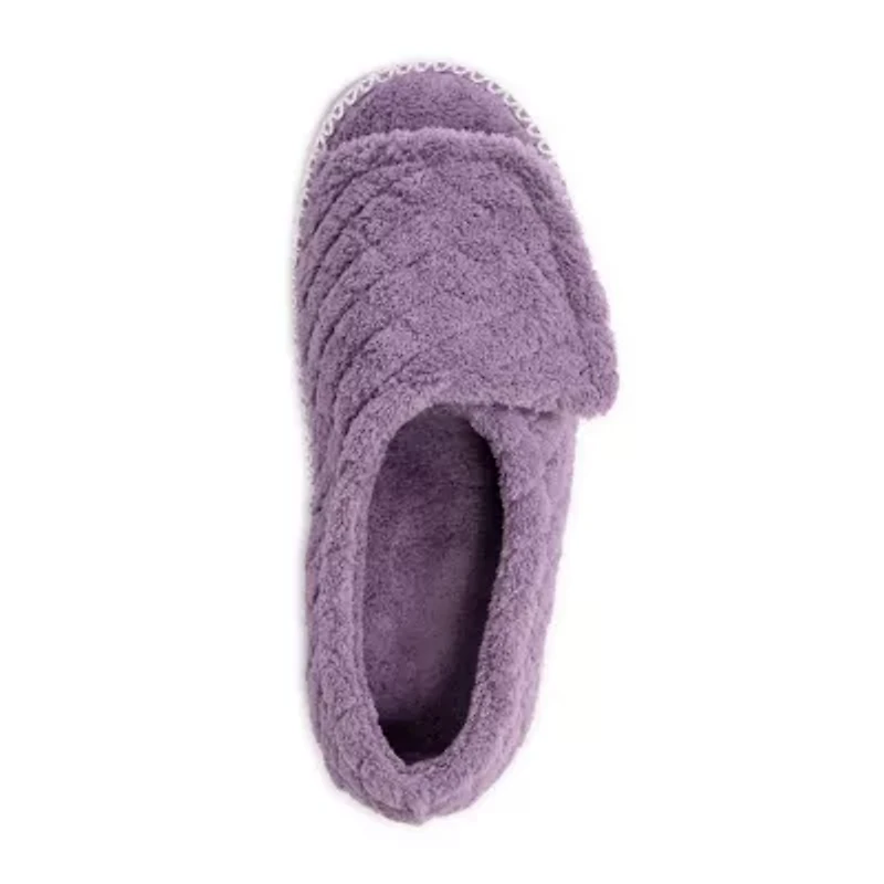Muk Luks Marylou Micro Chenille Womens Memory Foam Slip-On Slippers