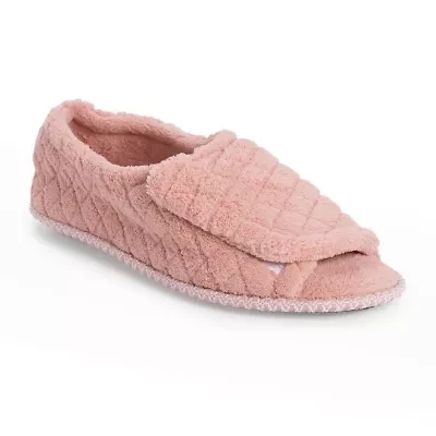 Muk Luks Marylou Micro Chenille Womens Memory Foam Slip-On Slippers