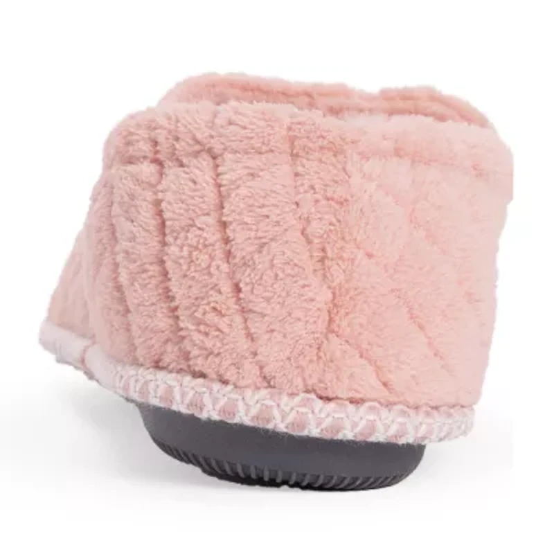 Muk Luks Marylou Micro Chenille Womens Memory Foam Slip-On Slippers