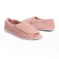 Muk Luks Marylou Micro Chenille Womens Memory Foam Slip-On Slippers