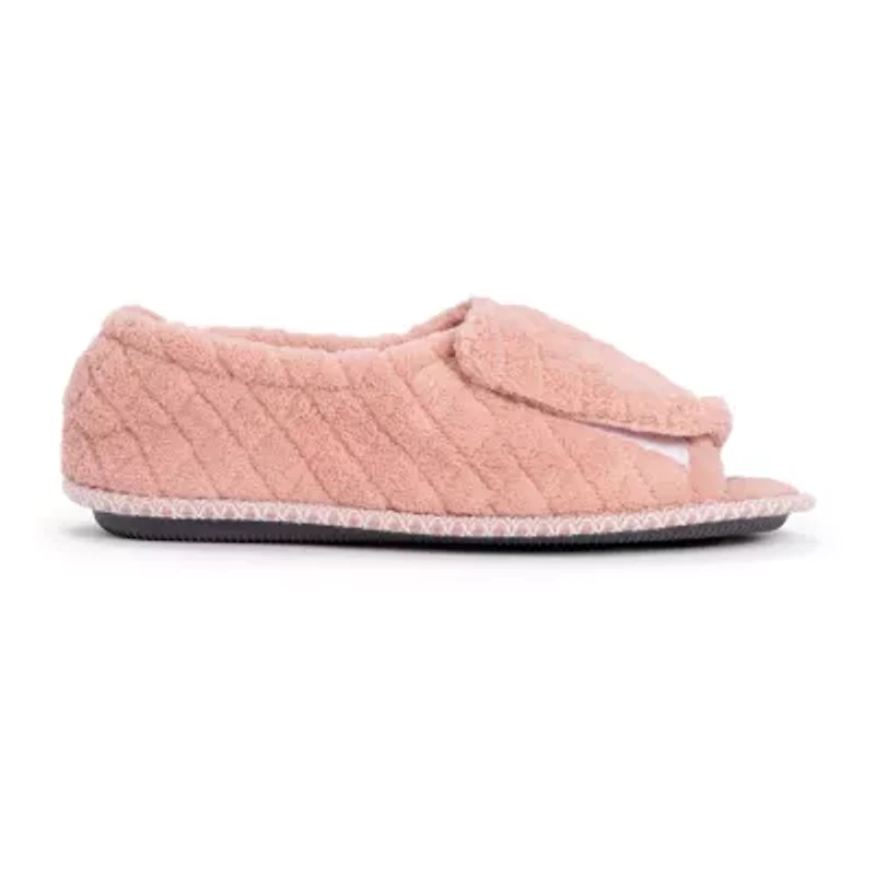 Muk Luks Marylou Micro Chenille Womens Memory Foam Slip-On Slippers
