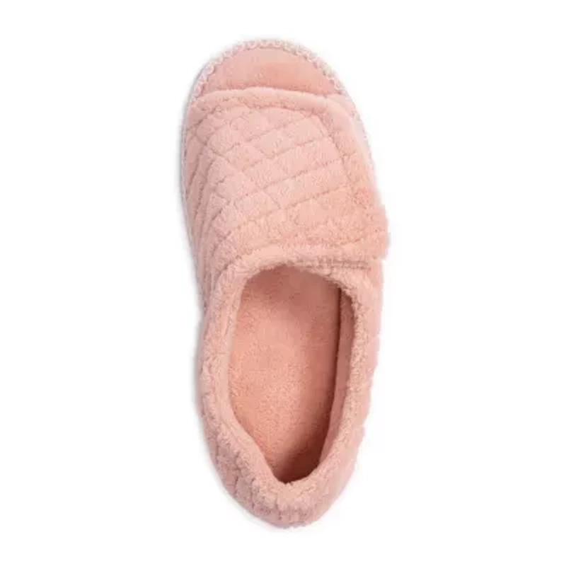 Muk Luks Marylou Micro Chenille Womens Memory Foam Slip-On Slippers