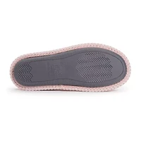 Muk Luks Marylou Micro Chenille Womens Memory Foam Slip-On Slippers