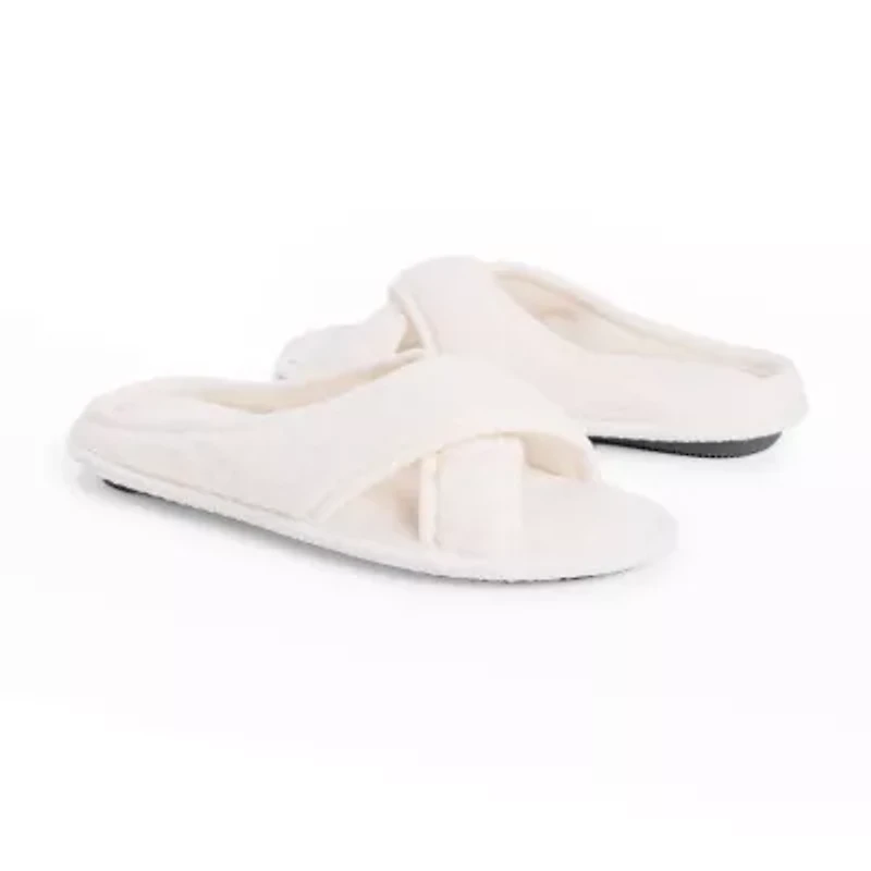 Muk Luks Ada Crossband Womens Memory Foam Slip-On Slippers