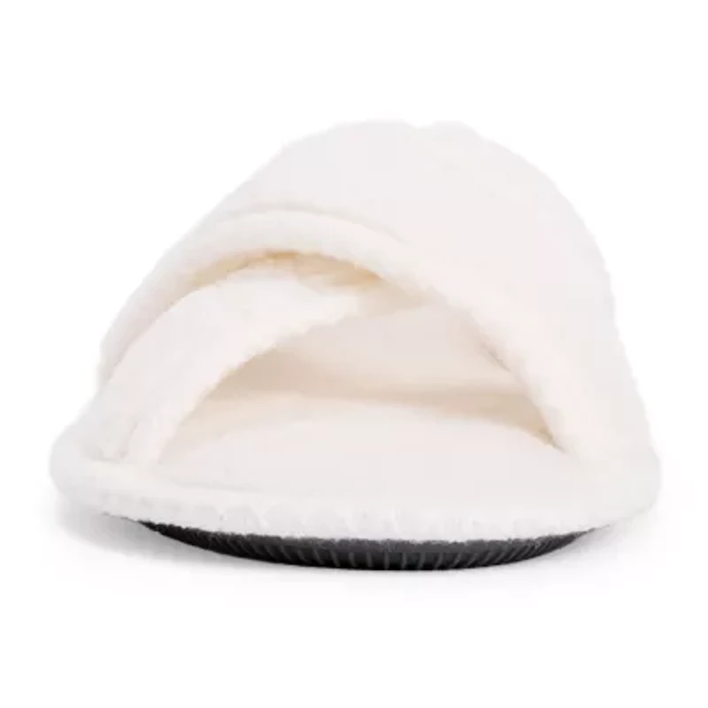 Muk Luks Ada Crossband Womens Memory Foam Slip-On Slippers