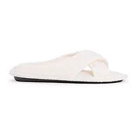 Muk Luks Ada Crossband Womens Memory Foam Slip-On Slippers