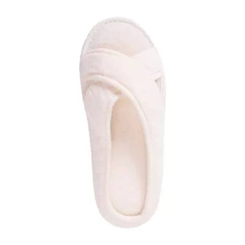 Muk Luks Ada Crossband Womens Memory Foam Slip-On Slippers