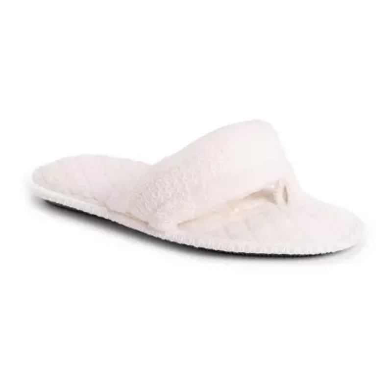 Muk Luks Darlene Thong Womens Memory Foam Slip-On Slippers