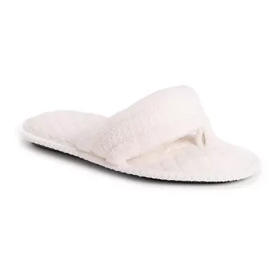 Muk Luks Darlene Thong Womens Memory Foam Slip-On Slippers