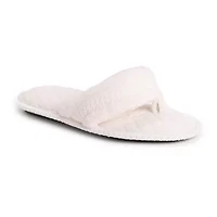 Muk Luks Darlene Thong Womens Memory Foam Slip-On Slippers