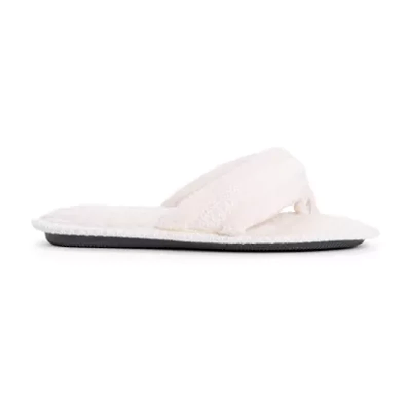 Muk Luks Darlene Thong Womens Memory Foam Slip-On Slippers