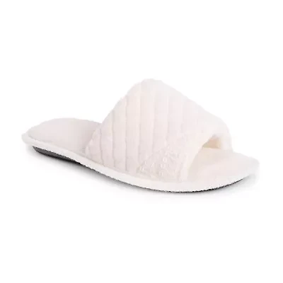 Muk Luks Sally Open Toe Scuff Womens Memory Foam Slip-On Slippers