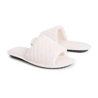 Muk Luks Sally Open Toe Scuff Womens Memory Foam Slip-On Slippers