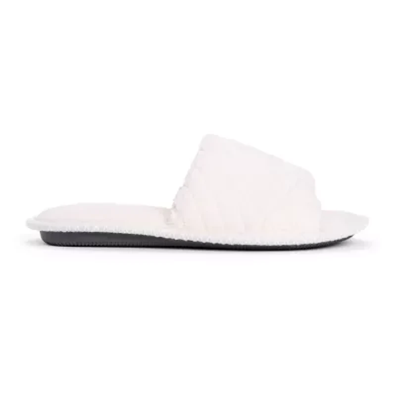 Muk Luks Sally Open Toe Scuff Womens Memory Foam Slip-On Slippers