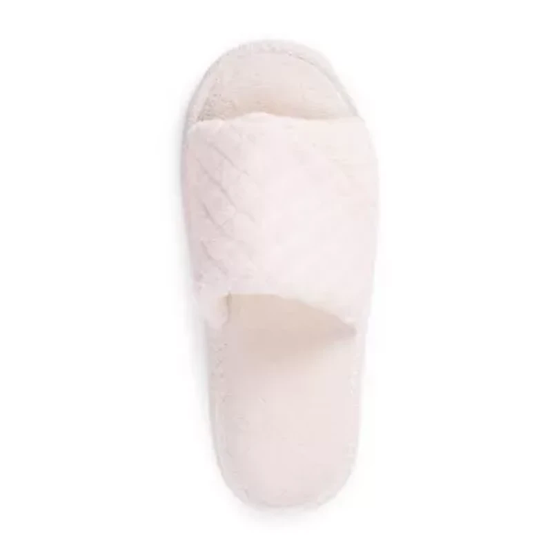 Muk Luks Sally Open Toe Scuff Womens Memory Foam Slip-On Slippers