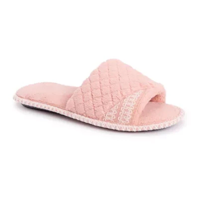 Muk Luks Sally Open Toe Scuff Womens Memory Foam Slip-On Slippers