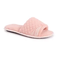 Muk Luks Sally Open Toe Scuff Womens Memory Foam Slip-On Slippers