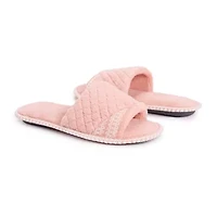 Muk Luks Sally Open Toe Scuff Womens Memory Foam Slip-On Slippers