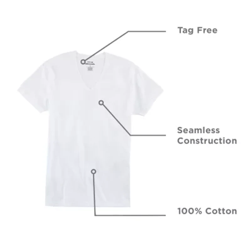 Stafford Ultra Soft Mens 4 Pack Short Sleeve V Neck T-Shirt Tall