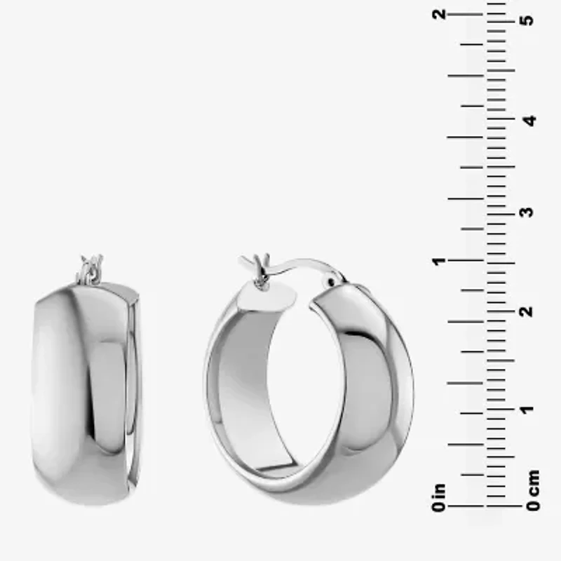 Womens Sterling Silver 26mm Hoop Earrings