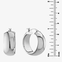 Womens Sterling Silver 26mm Hoop Earrings